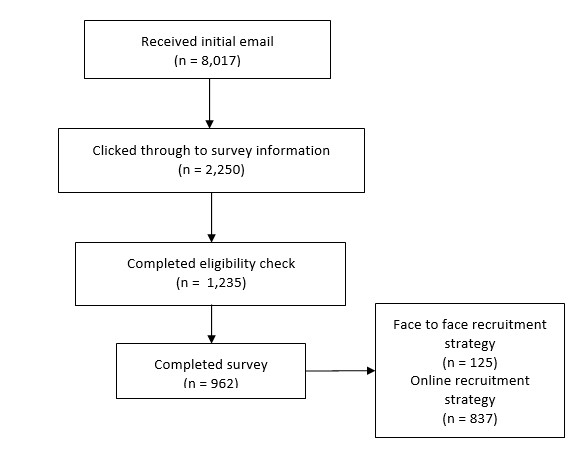 flow chart of response rate survey